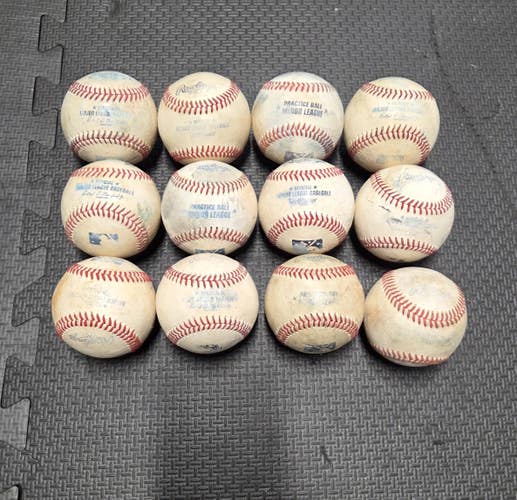 MLB & MiLB Rawlings Baseballs 1 Dozen (used cage quality for BP & fielding practice)