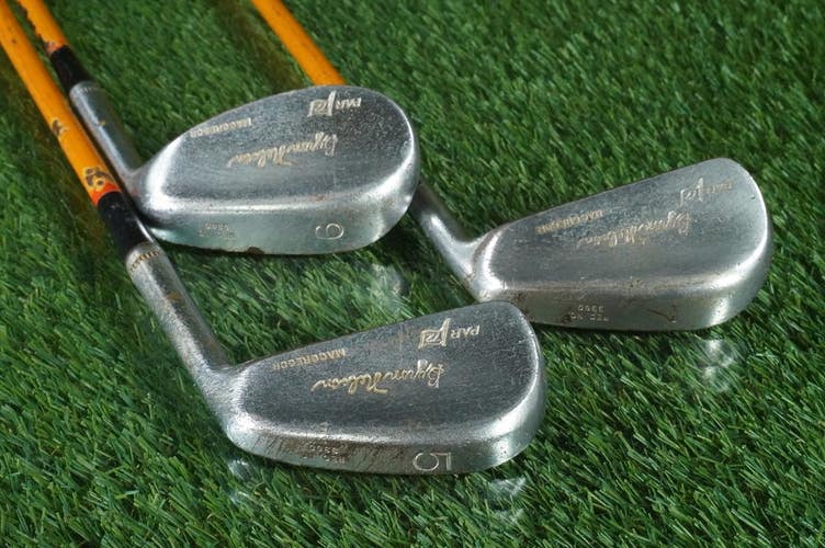 VINTAGE MACGREGOR BYRON NELSON PAR 72 IRONS SET 5,7,9 STEEL PYRATONE SHAFTS RH