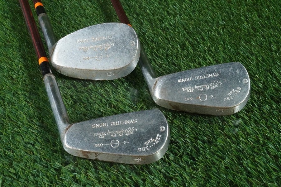 VINTAGE A.G. SPALDING & BROS. SYMETRIC IRONS SET 4,6,9 PYRATONE SHAFTS RH