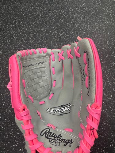 Used Rawlings STORM ST100GP BB/SB Glove RH Throw Grey 10" 11849-S000034515