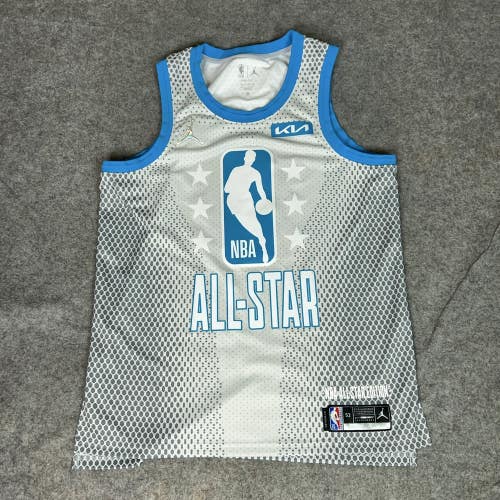 NBA Jersey Mens XL 52 Durant 7 Blue Gray Basketball All Star 2022 Jordan Logo