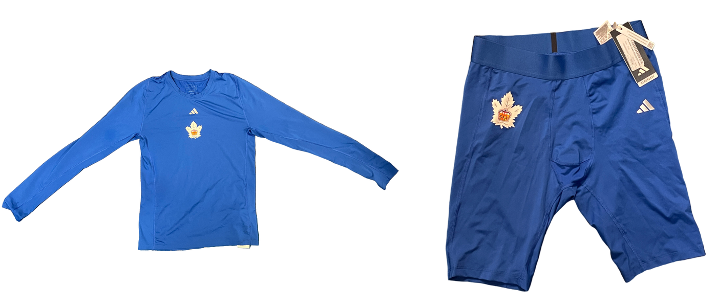 Adidas Toronto Marlies Pro Authentic Base Layer Long Sleeve And Shorts Pro Issued - Multiple Sizes