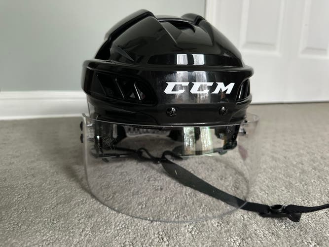 Large CCM FitLite Pro Helmet w/ Visor, great condition, includes helmet bag