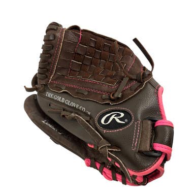 Used Rawlings FASTPITCH LH Throw Fastpitch Gloves Brown 12" 11406-S000107742