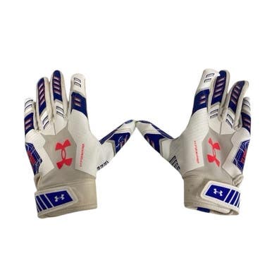 Used Under Armour F9 NITRO FB Gloves Navy And White SM 11406-S000108038
