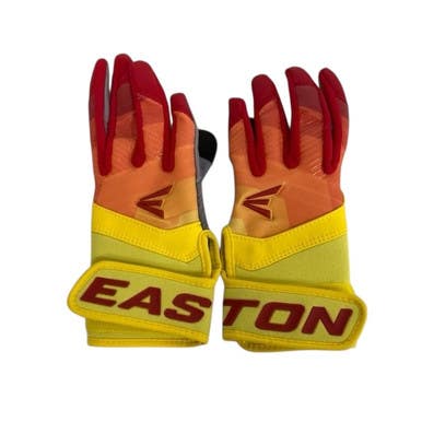 Used Easton BB/SB Batting Gloves Orange And Gold SM 11406-S000108039