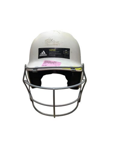 Used Adidas BATTING HELMET Batting Helmet w/Mask White One Size 10743-S000467781