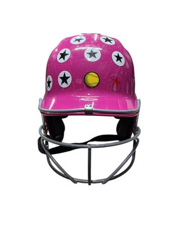 Used Adidas HELMET W MASK Batting Helmet w/Mask Pink Fits all 10743-C000473764