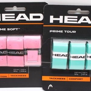 TOTAL OF 6: HEAD TENNIS RACQUET OVERGRIPS. XTREME SOFT / PRIME TOUR