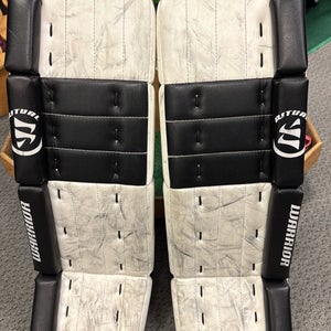 26" + 1" Warrior Ritual G3 RG3 (Used) White Junior Goalie Leg Pads ice hockey goal JR