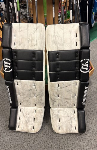 26" + 1" Warrior Ritual G3 RG3 (Used) White Junior Goalie Leg Pads ice hockey goal JR