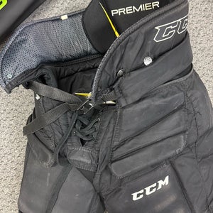 JR SM CCM Premier (Used) Small Black Junior ice Hockey goal Goalie Pants