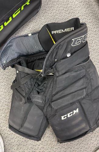 JR SM CCM Premier (Used) Small Black Junior ice Hockey goal Goalie Pants