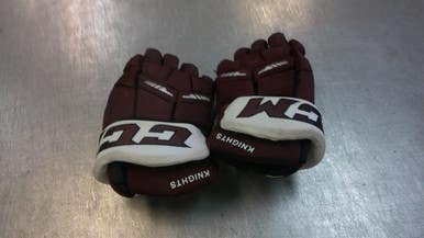 Used CCM TA Senior Gloves White And Maroon 12" 11339-S000197194