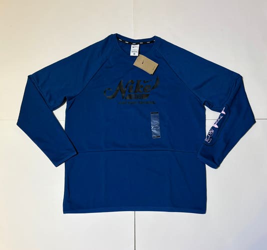 Size Large L Nike PRO Men’s Dri-FIT Fleece Fitness Training Crew Long Sleeve Top Sweatshirt FN3289