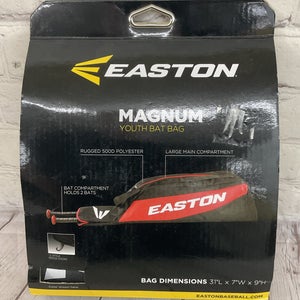 Easton Youth MAGNUM 500D Polyester Baseball Bat Bag Black White 31" x 7" x 9"