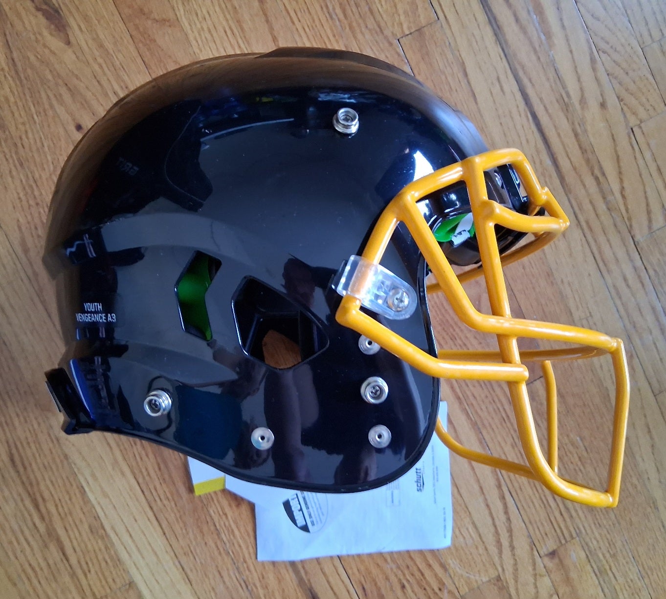 Schutt Vengeance A3 + Plus Youth Football Helmet Black Size: L