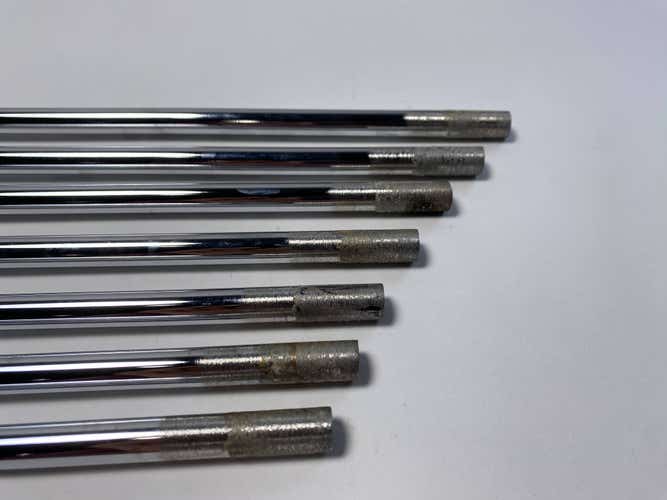 True Temper DG Mid S300 Stiff Steel Iron Set 7 Shafts 34.25''-36.75'' Pull 0.370