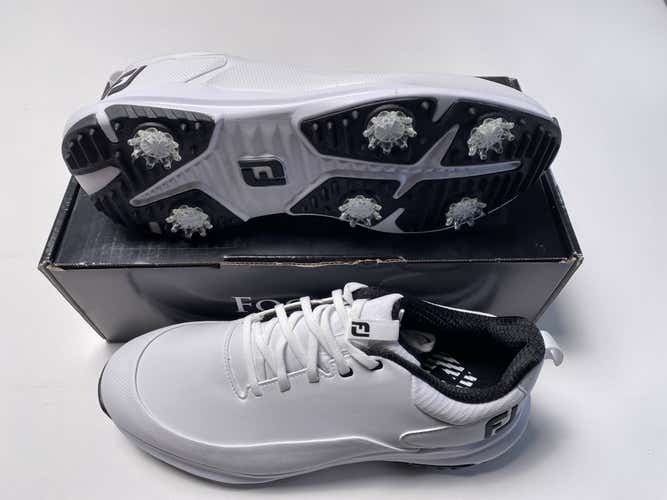 FootJoy FJ Tour Rival Golf Shoes White Black Men's SZ 10.5 Wide (56958)