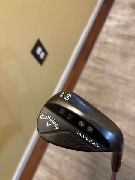 Men's Callaway Callaway Jaws Raw Black Plasma Right Handed Wedge 60 Degree Steel Shaft