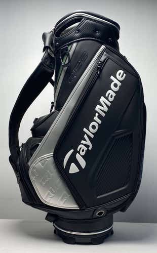 TaylorMade Qi35 2025 Tour Staff Bag Black 6-Way Divide Single Strap Golf Bag