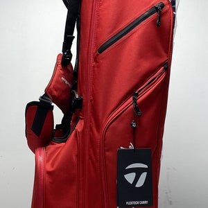 Taylormade Flex Tech Carry Stand Bag 2023 Script Red 3-Way Divide Strap Golf Bag