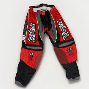 Vintage Fox 360 Y2K Motocross Pants Classic Fox Graphics Waterproof Red & Black Size 36