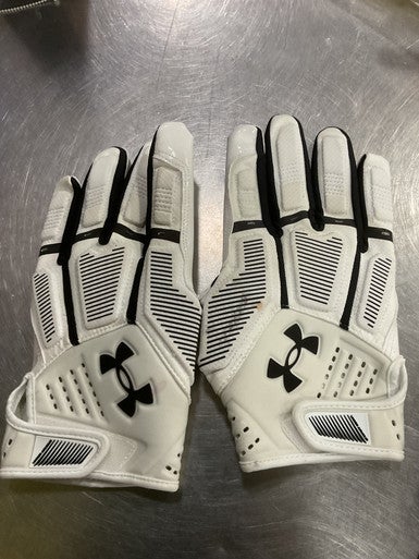 Used Under Armour FOOTBALL GLOVE FB Gloves White XL 11614-S000227292