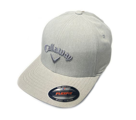 NEW 2025 Callaway Golf Stretch Fit Light Gray Fitted S/M Hat/Cap