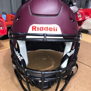 USED RIDDELL FLEX ADULT HELMET - LARGE - FLAT MAROON
