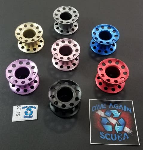 Blank Aluminum Metal Finger Spool Scuba Cave / Wreck Dive Reel Line Compact