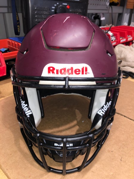 USED RIDDELL FLEX ADULT HELMET - LARGE - FLAT MAROON