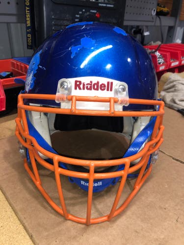 USED RIDDELL SPEED ADULT HELMET - LARGE - ROYAL BLUE METALLIC - REJECT