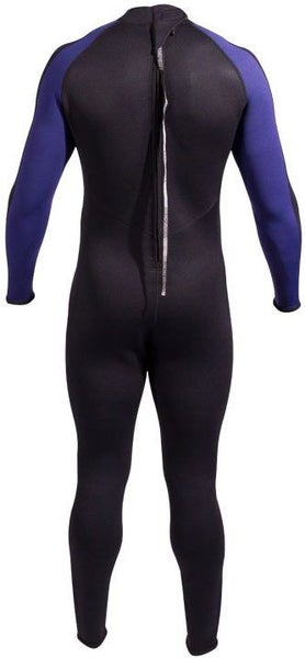 Open Box NeoSport 7/5mm Mens Neoprene Backzip Jumpsuits-Black/Blue-X-Large