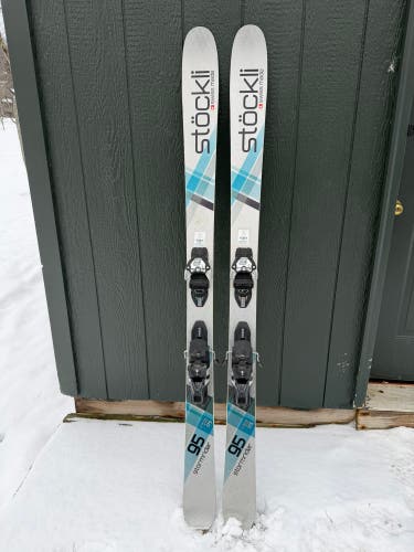 Unisex 2019 Stockli Stormrider SR 95 175 cm All Mountain Skis With Bindings Max Din 13 (Used)