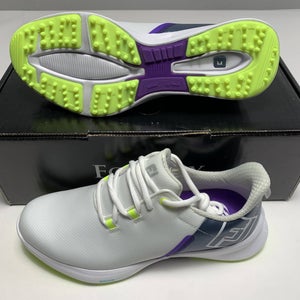 FootJoy FJ Fuel Sport Golf Shoes White Blue / Purple Women's SZ 7 (90128)