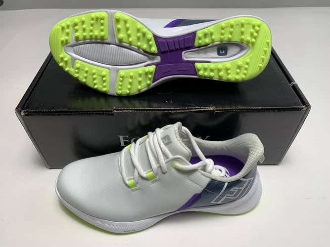 FootJoy FJ Fuel Sport Golf Shoes White Blue / Purple Women's SZ 7 (90128)