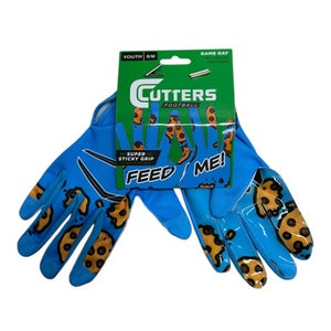 Used Cutters GAME DAY FEED ME FB Gloves Carolina Blue S/M 11835-S000201914