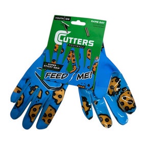 Used Cutters GAME DAY FEED ME FB Gloves Carolina Blue S/M 11835-S000201915