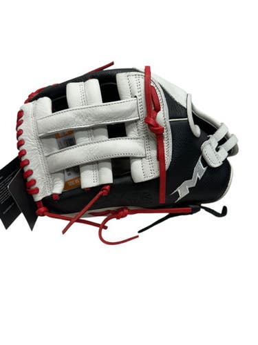 Used Miken PS130-PH LH Throw Fastpitch Gloves White/Black/Red 13" 11835-S000201928
