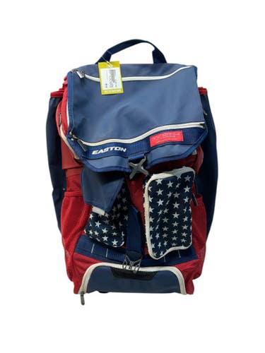 Used Easton FIVE TOOL PHENOM BB/SB Player Wheeled Bag White/Red/Navy 11835-S000202144