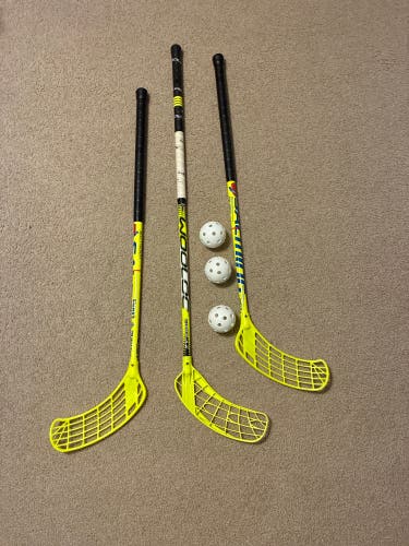 3 Intermediate Floor Hockey Sticks *Bundle*