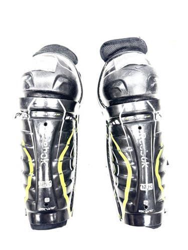 Used Reebok 12K Youth Shin Guards Black 10" 11860-S000301984