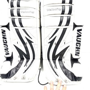 Used Vaughn V4 7250 28+1 VELOCITY Goalie Leg Pads Junior White 28" 11860-S000302164