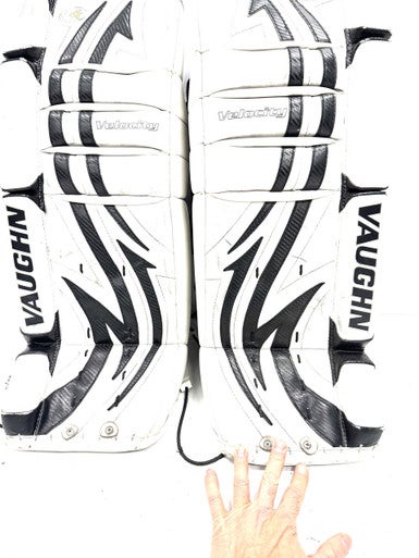 Used Vaughn V4 7250 28+1 VELOCITY Goalie Leg Pads Junior White 28" 11860-S000302164