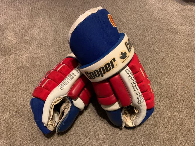 Cooper Super Pro NYP (New York Rangers) hockey gloves 15” BDP model