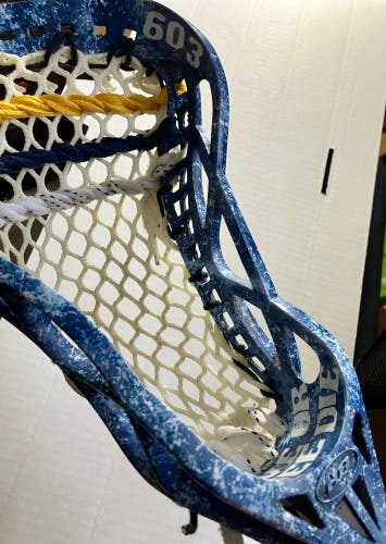 OG deBeer/gait triton Strung Head (Used) custom dyed blue marble