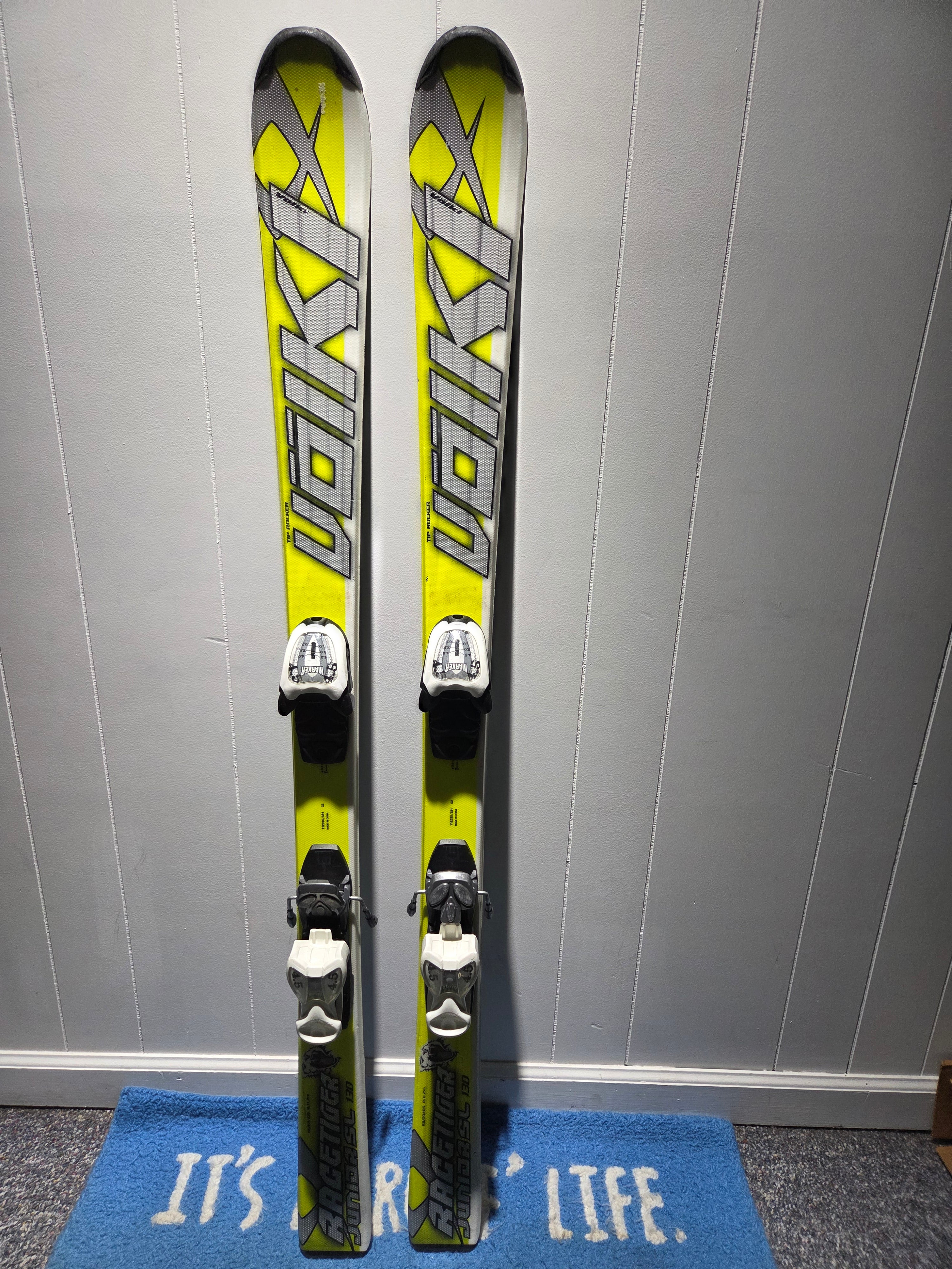 VOLKL RaceTiger Jr SL 130 cm Skis with Marker Adjustable Bindings