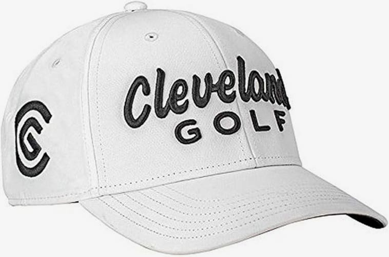 NEW Cleveland Golf Structured White Adjustable Golf Hat/Cap