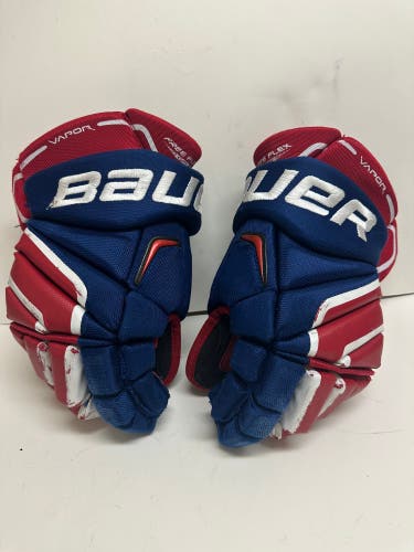 Used 14” Bauer Vapor X100 Gloves - Red/White/Blue